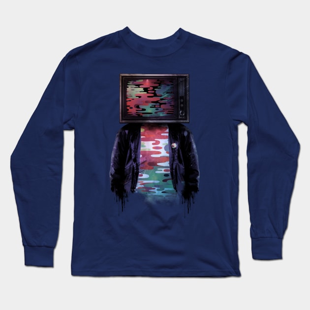 TV HEAD Long Sleeve T-Shirt by Johann Brangeon